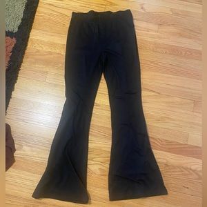 Mid rise black flare pants